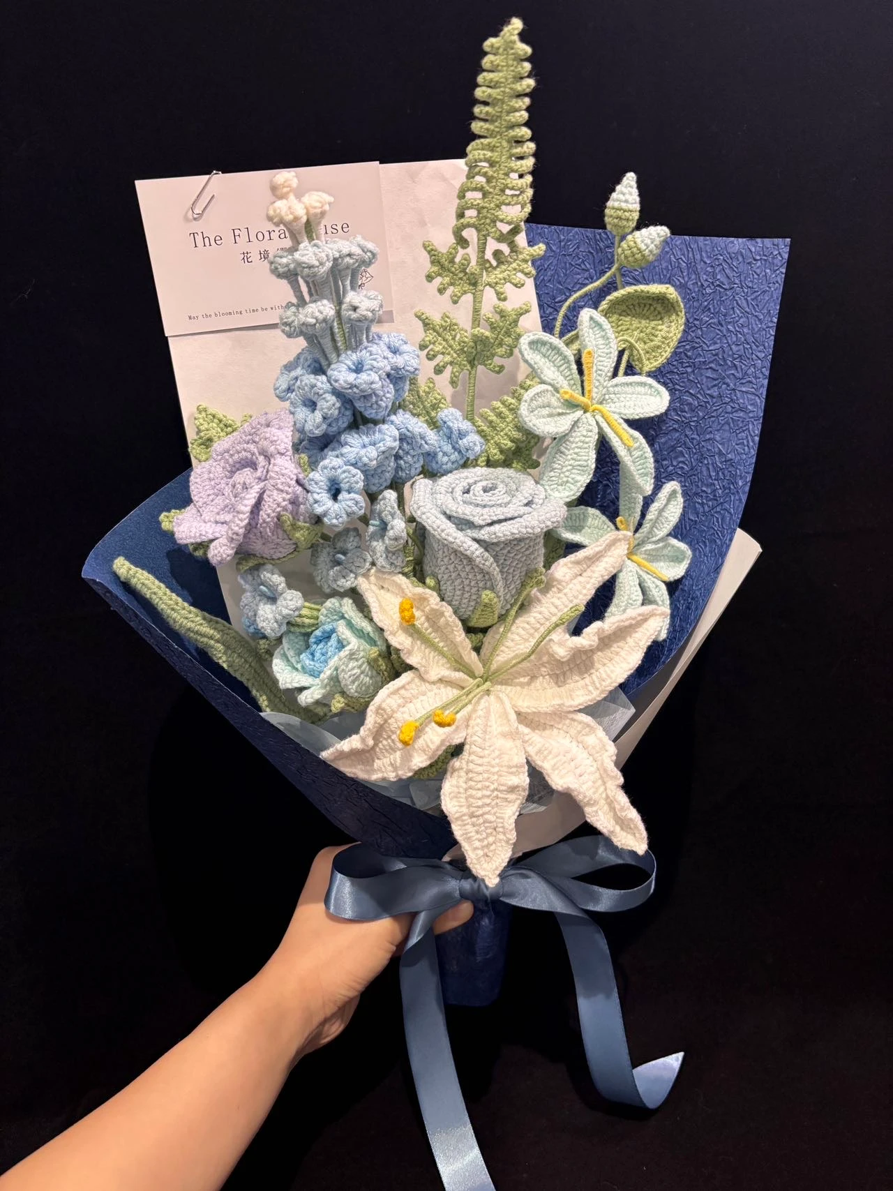 Midnight Botanical Dream — crochet arrangement by The Floral Muse, Leeds