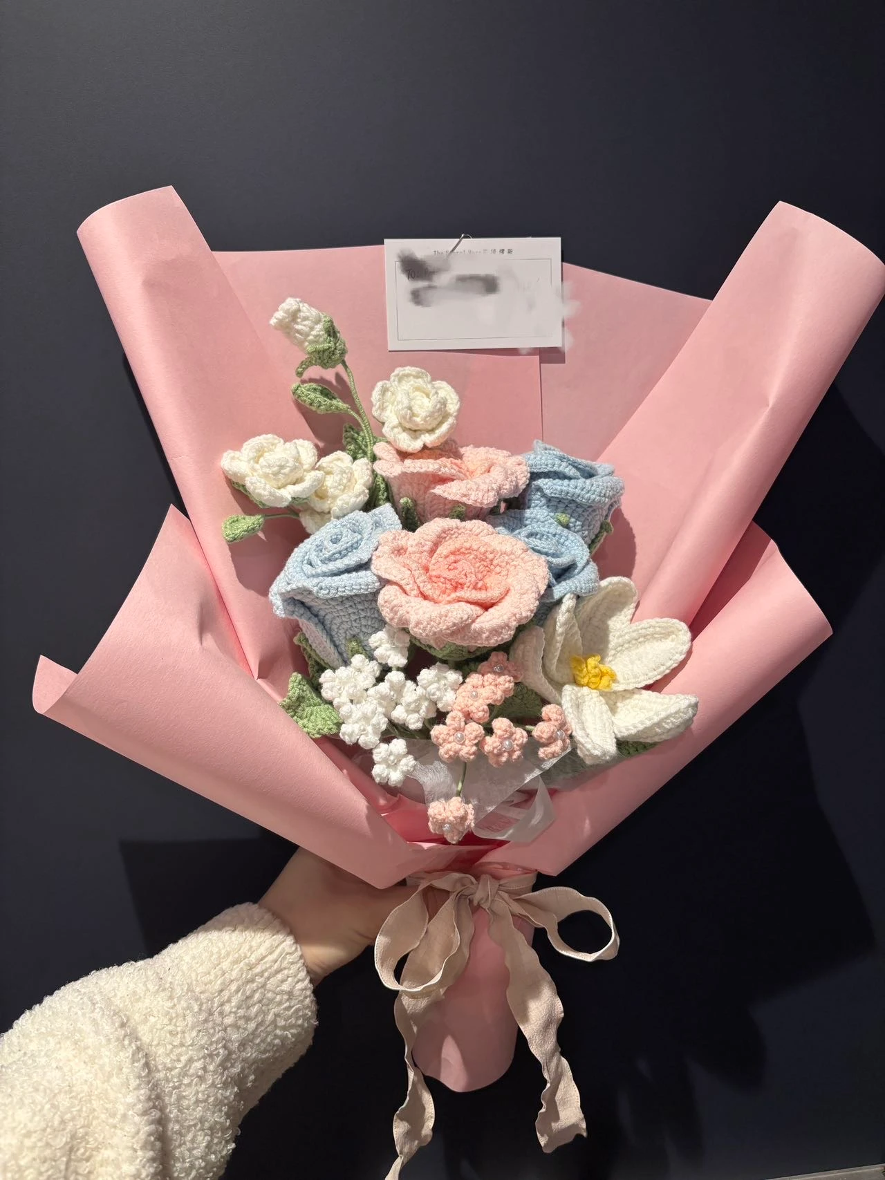 Pastel Stitch Bouquet — crochet arrangement by The Floral Muse, view 4