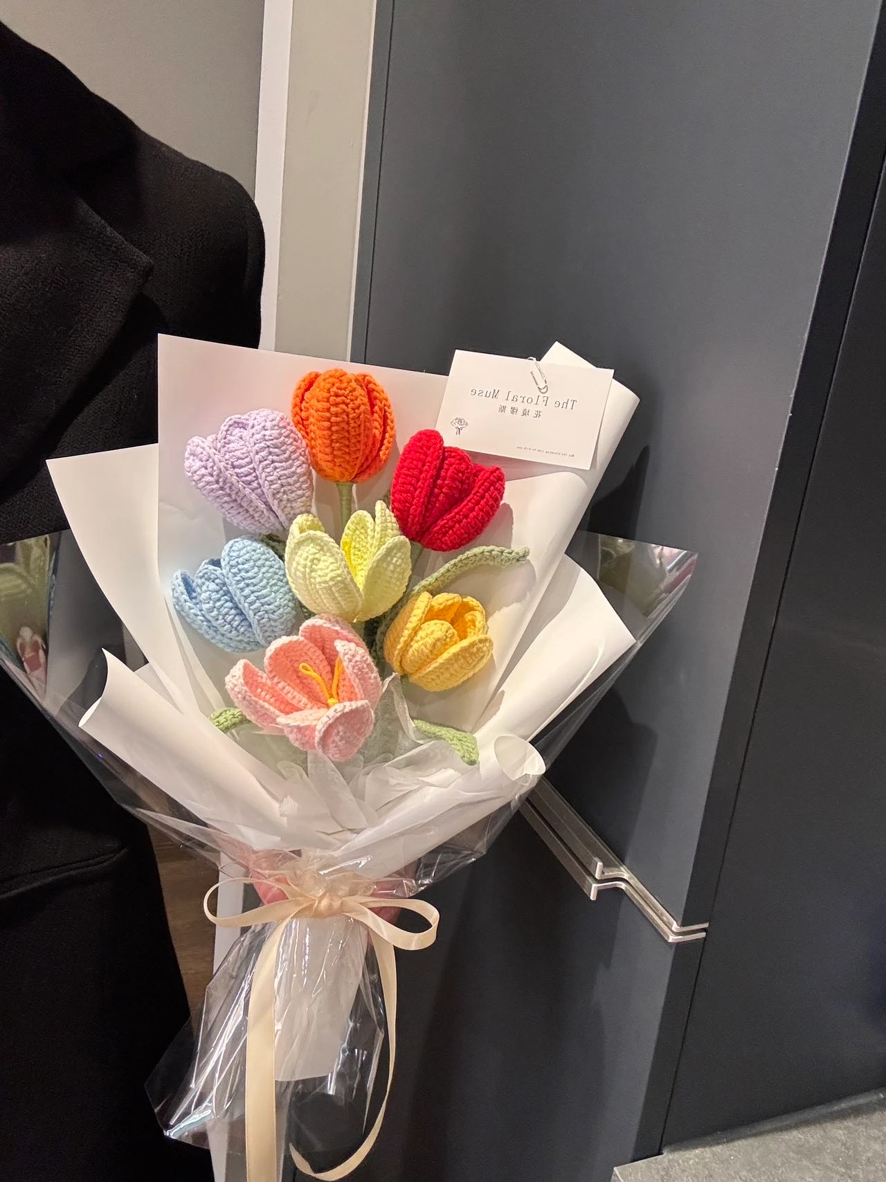 Tulip Gathering — crochet arrangement by The Floral Muse, view 2