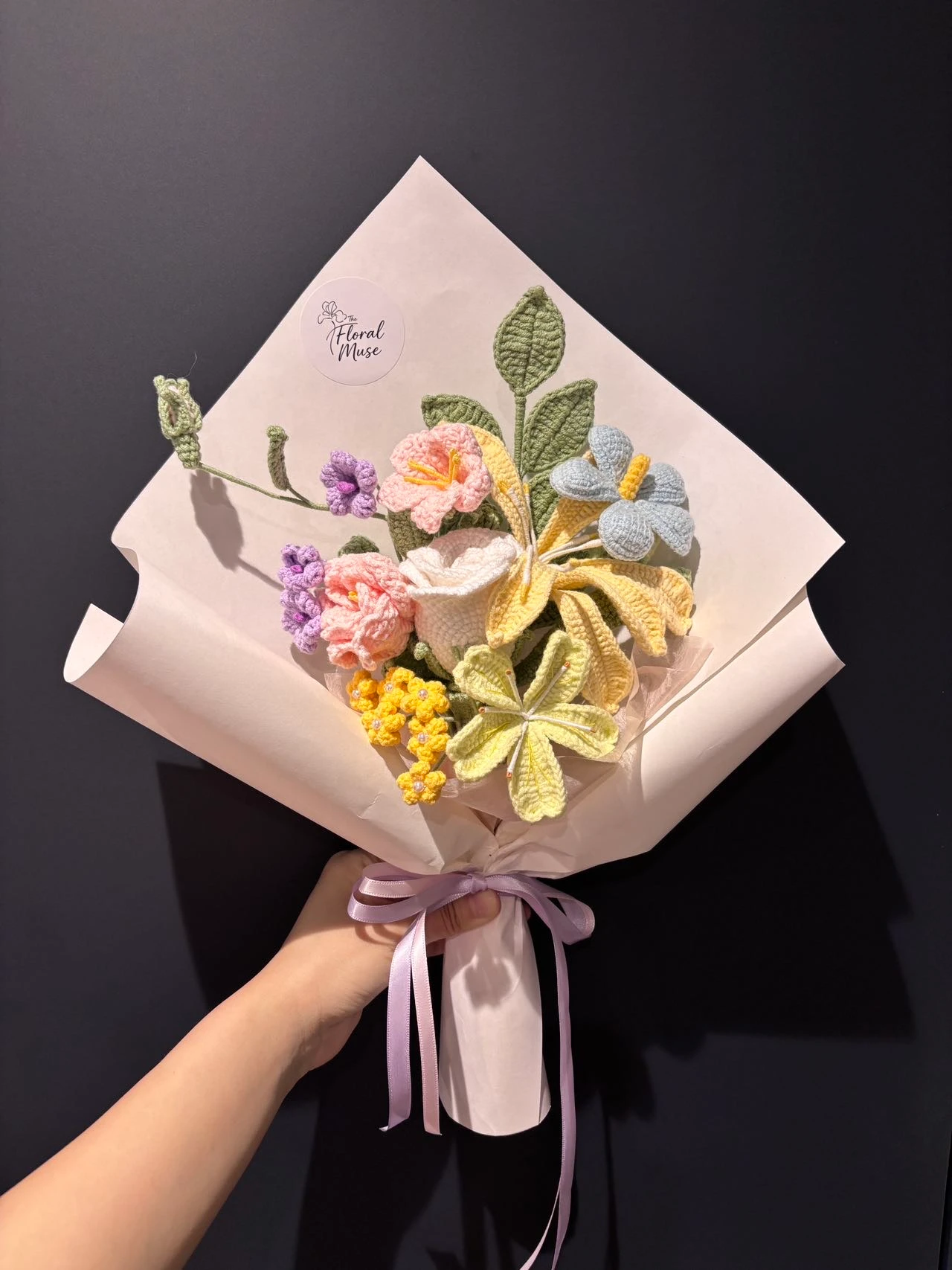 Fibre Embroidered Posy — crochet arrangement by The Floral Muse, Leeds