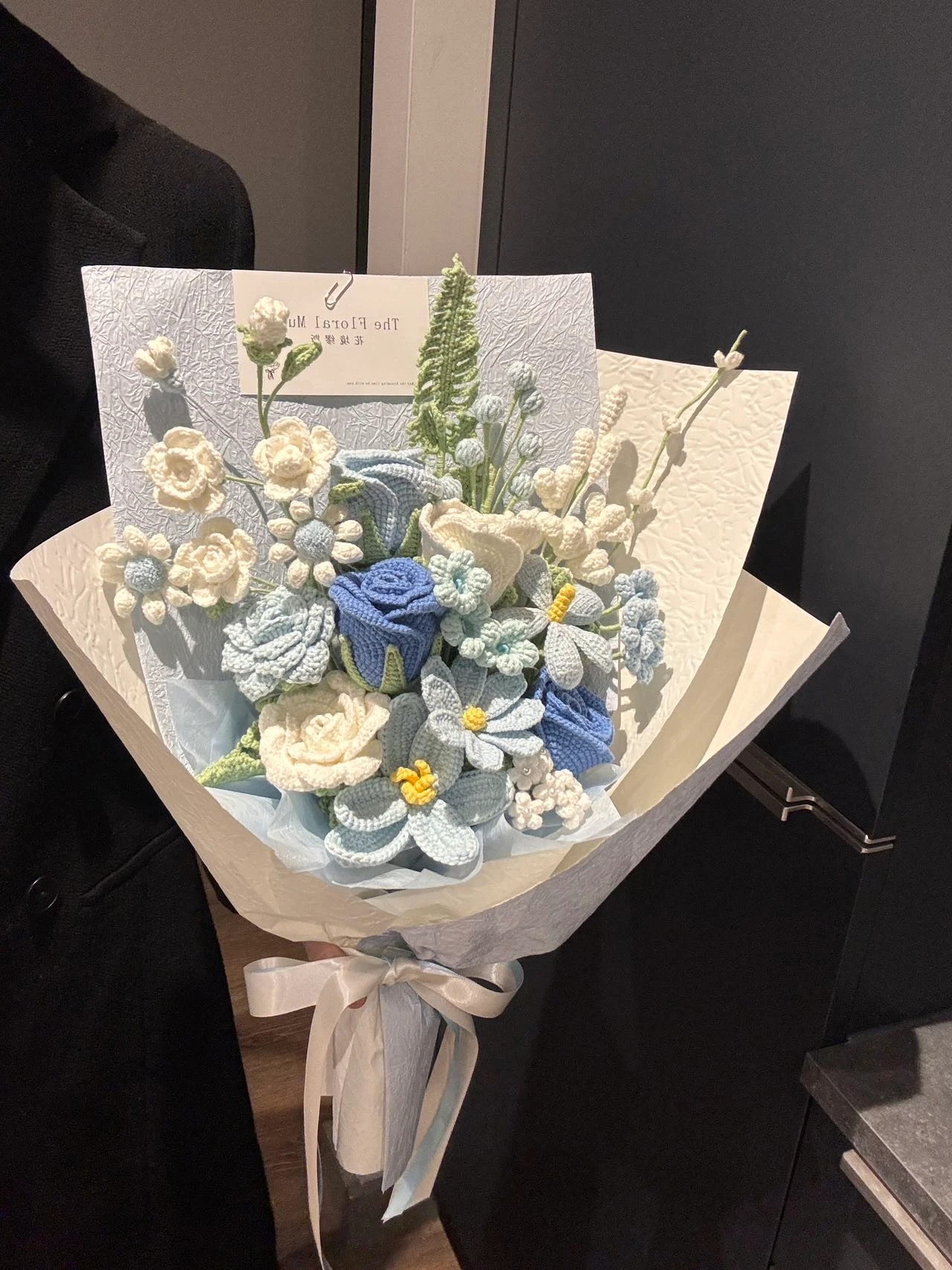 Cerulean Stitch Bouquet — crochet arrangement by The Floral Muse, view 2