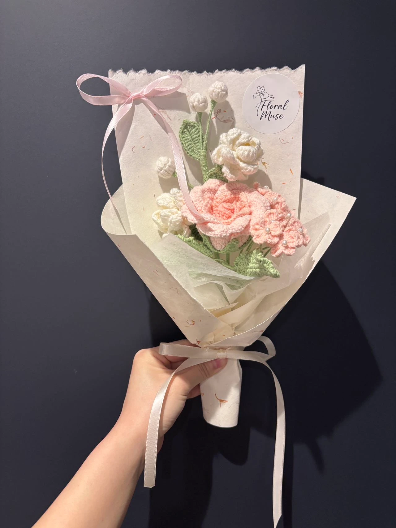 Petite Pearl Posy — crochet arrangement by The Floral Muse, Leeds