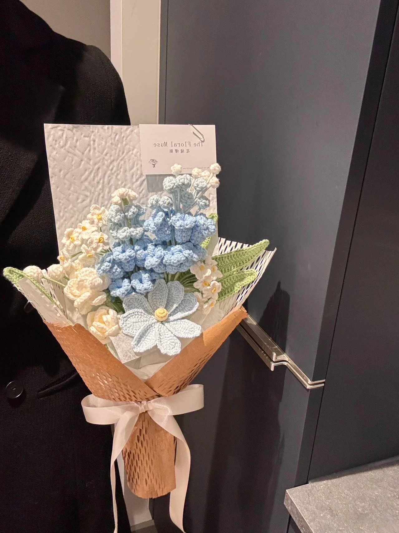 Silken Sky Bouquet — crochet arrangement by The Floral Muse, view 2