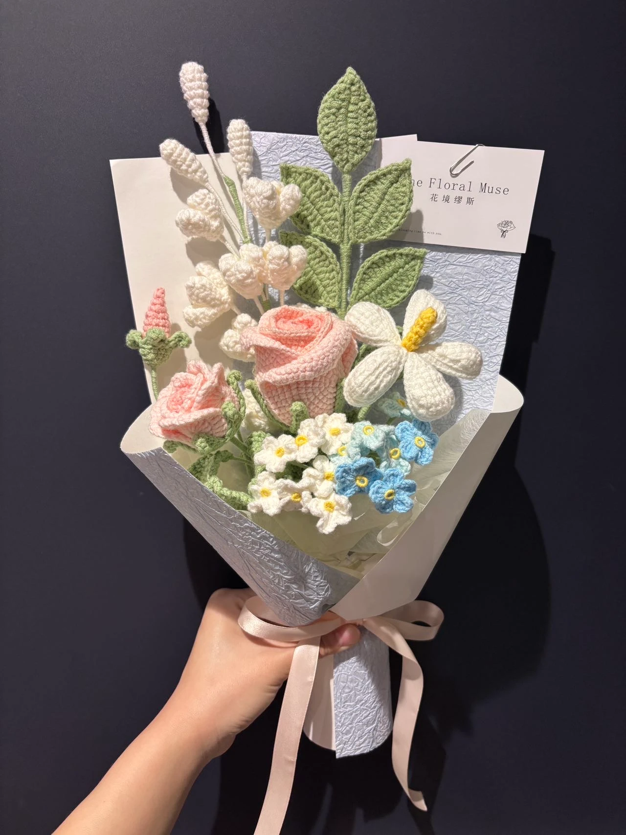 Petite Pastel Posy — crochet arrangement by The Floral Muse, Leeds