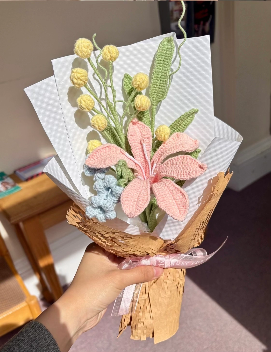 Handmade for You — Pink — crochet arrangement by The Floral Muse, Leeds