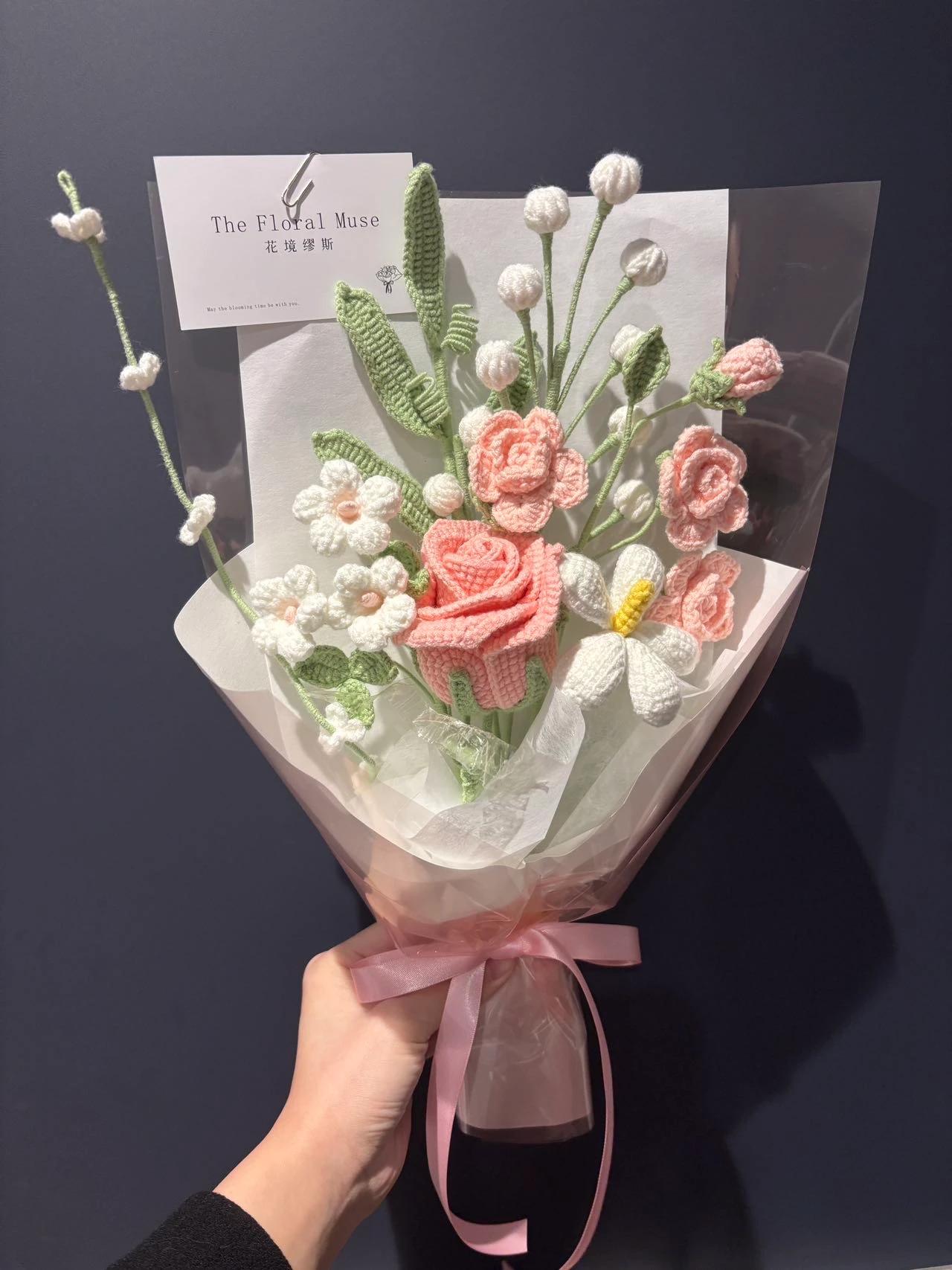 Fibre Blush Posy — crochet arrangement by The Floral Muse, Leeds