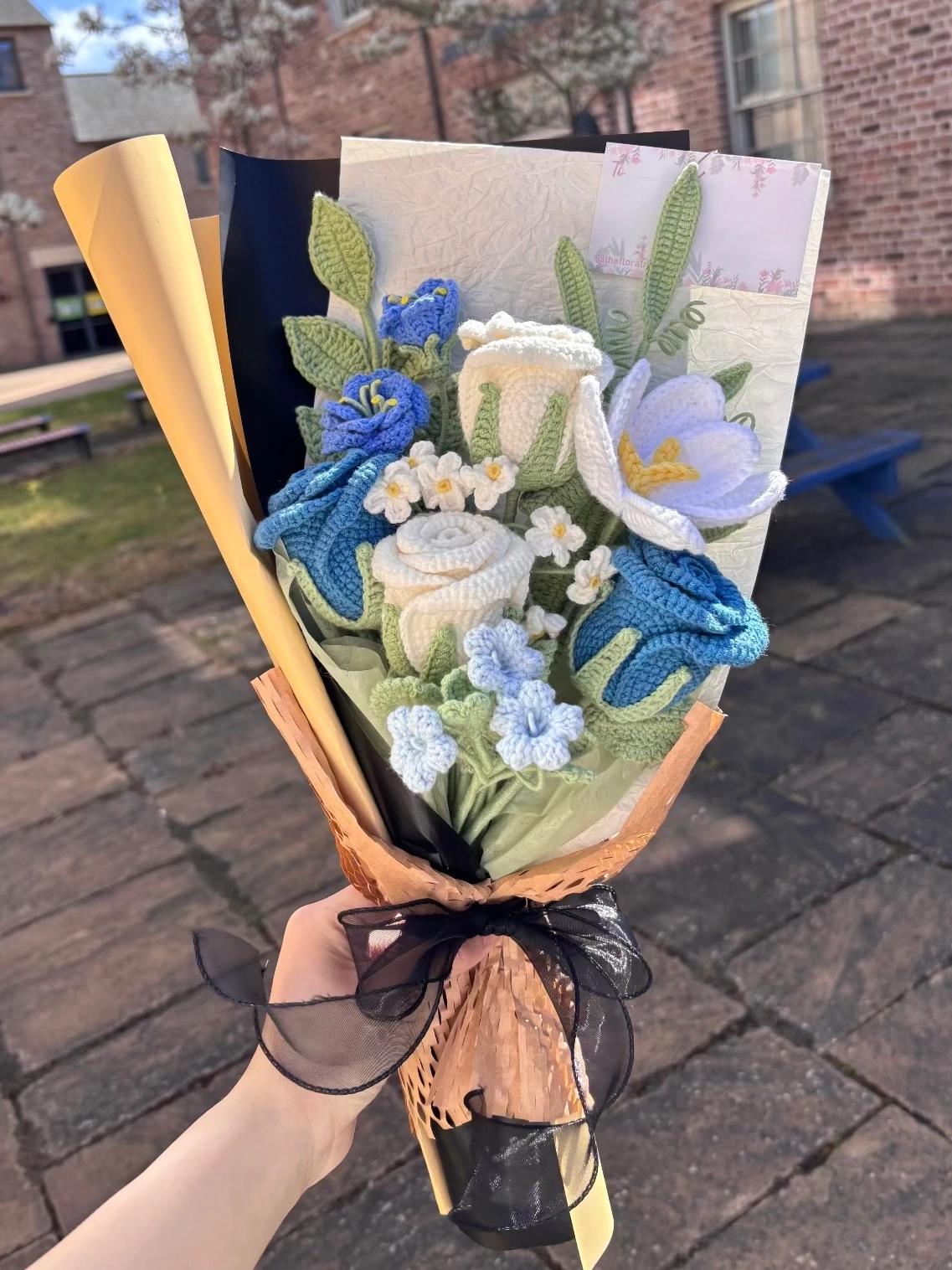 Midnight Waltz Bouquet — crochet arrangement by The Floral Muse, Leeds