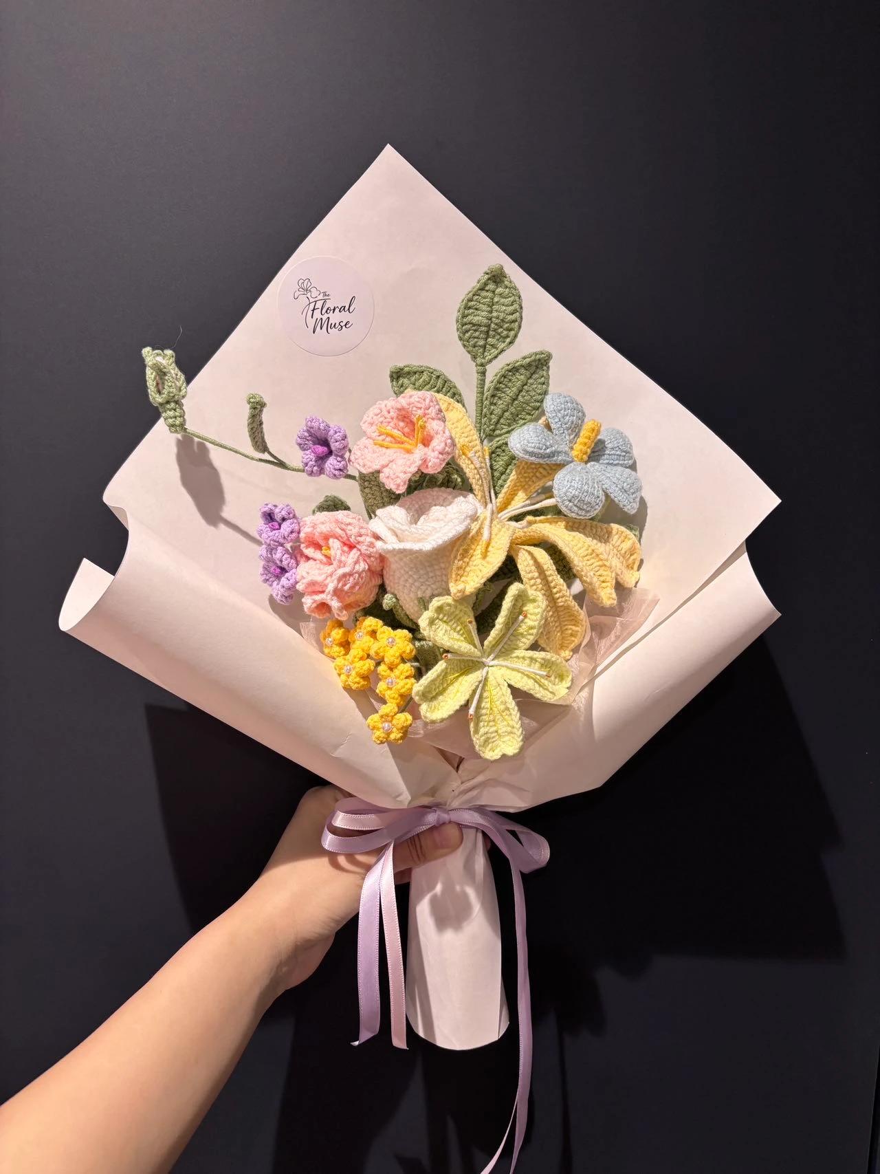 Fibre Embroidered Posy — crochet arrangement by The Floral Muse, Leeds