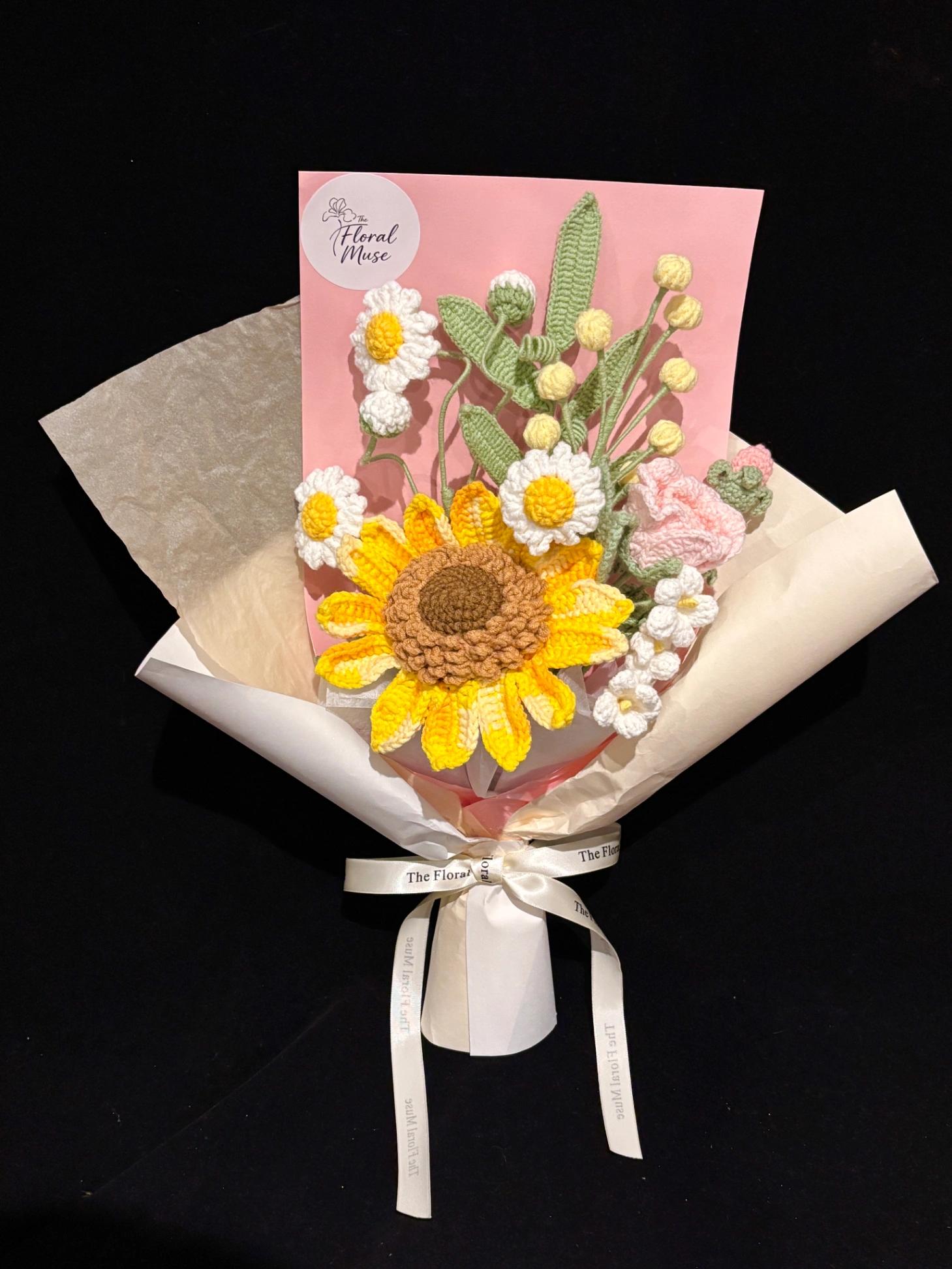 Thread of Sunshine — Yellow — crochet arrangement by The Floral Muse, Leeds