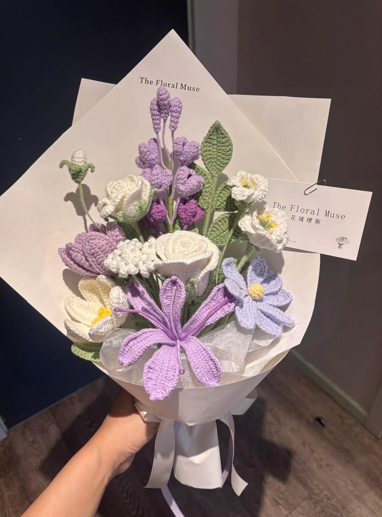 Lavender Haze Bouquet — crochet arrangement by The Floral Muse, Leeds