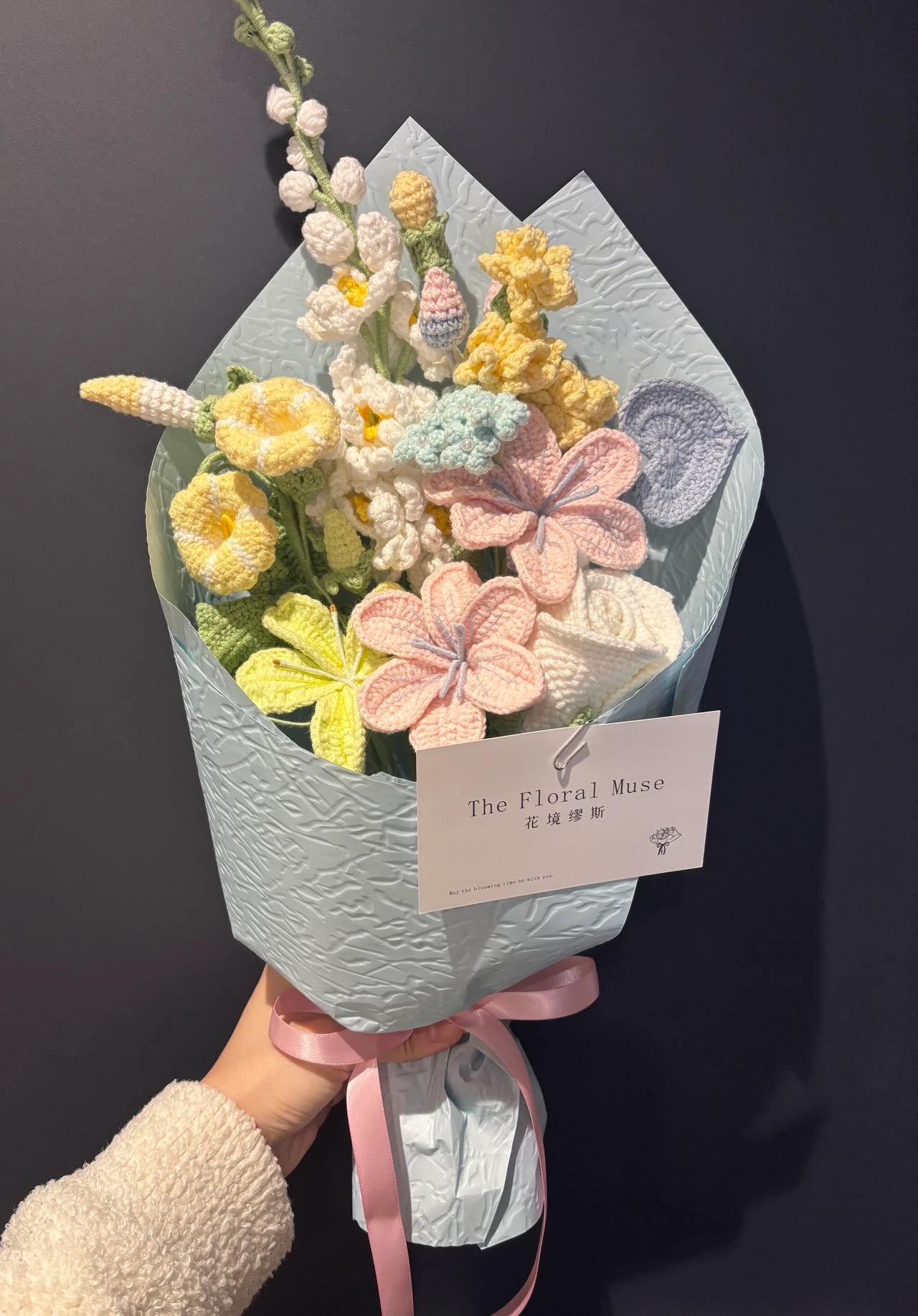 Fibre Bloom — crochet arrangement by The Floral Muse, Leeds