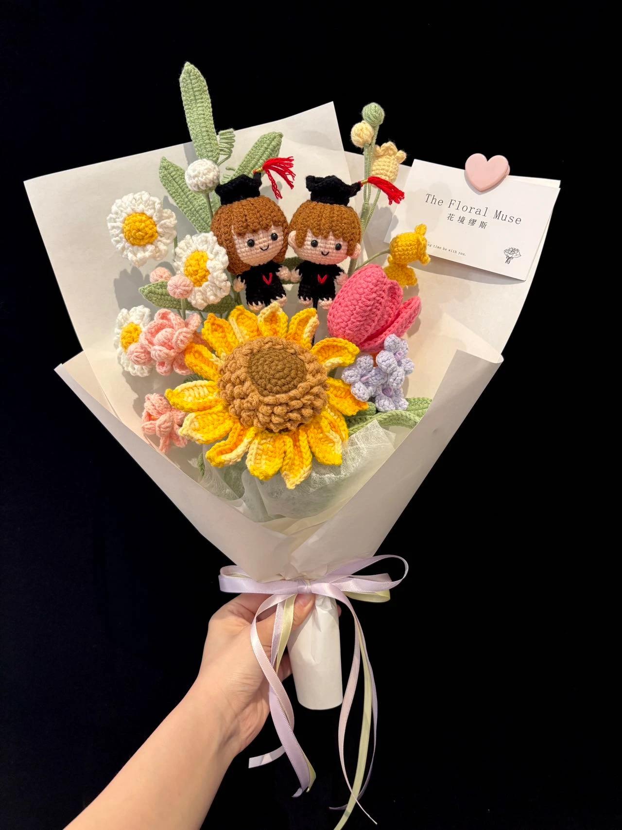 Graduate Duo — crochet arrangement by The Floral Muse, Leeds