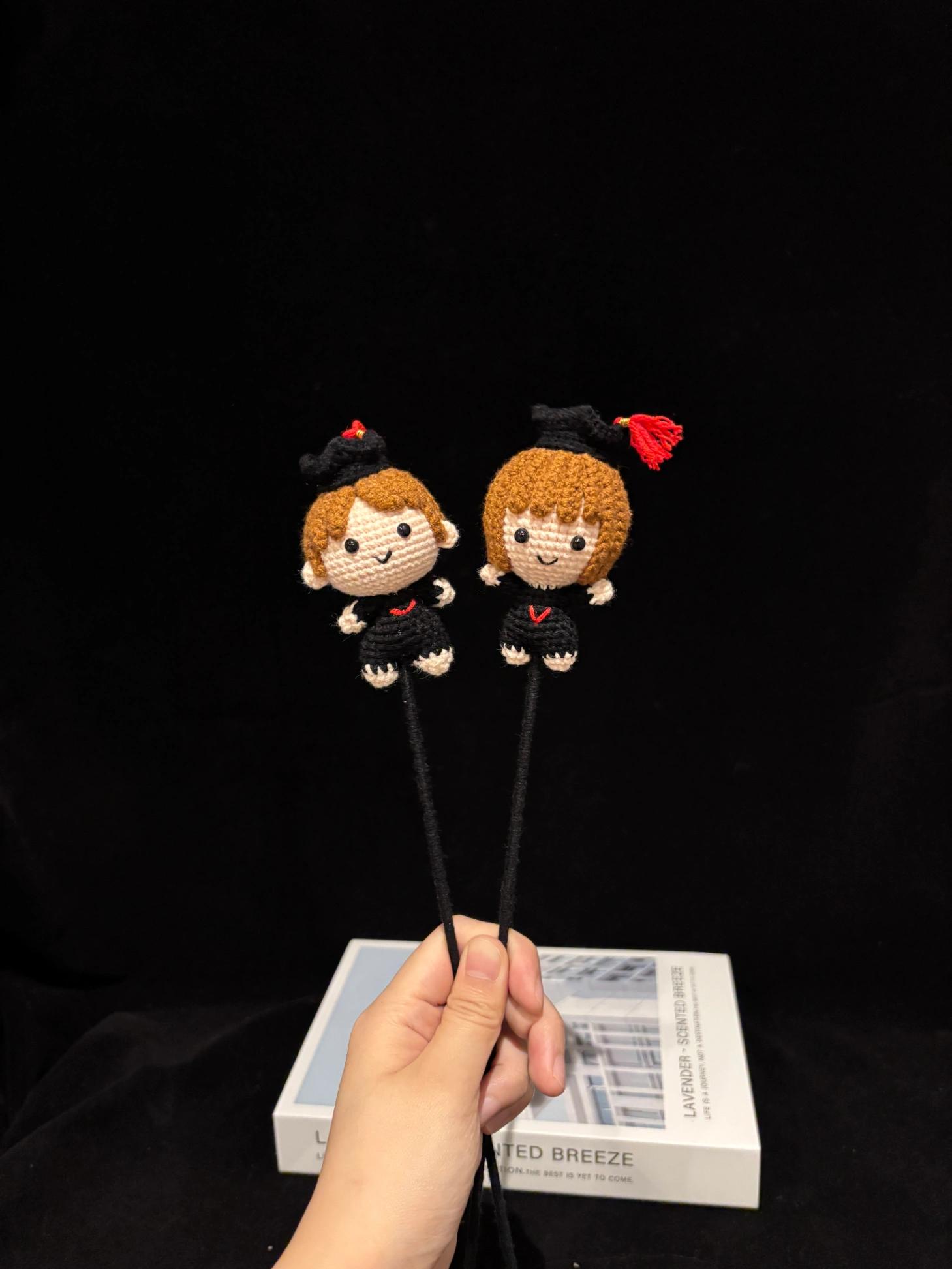 Crochet Graduate Doll Flower Add-On — Crochet