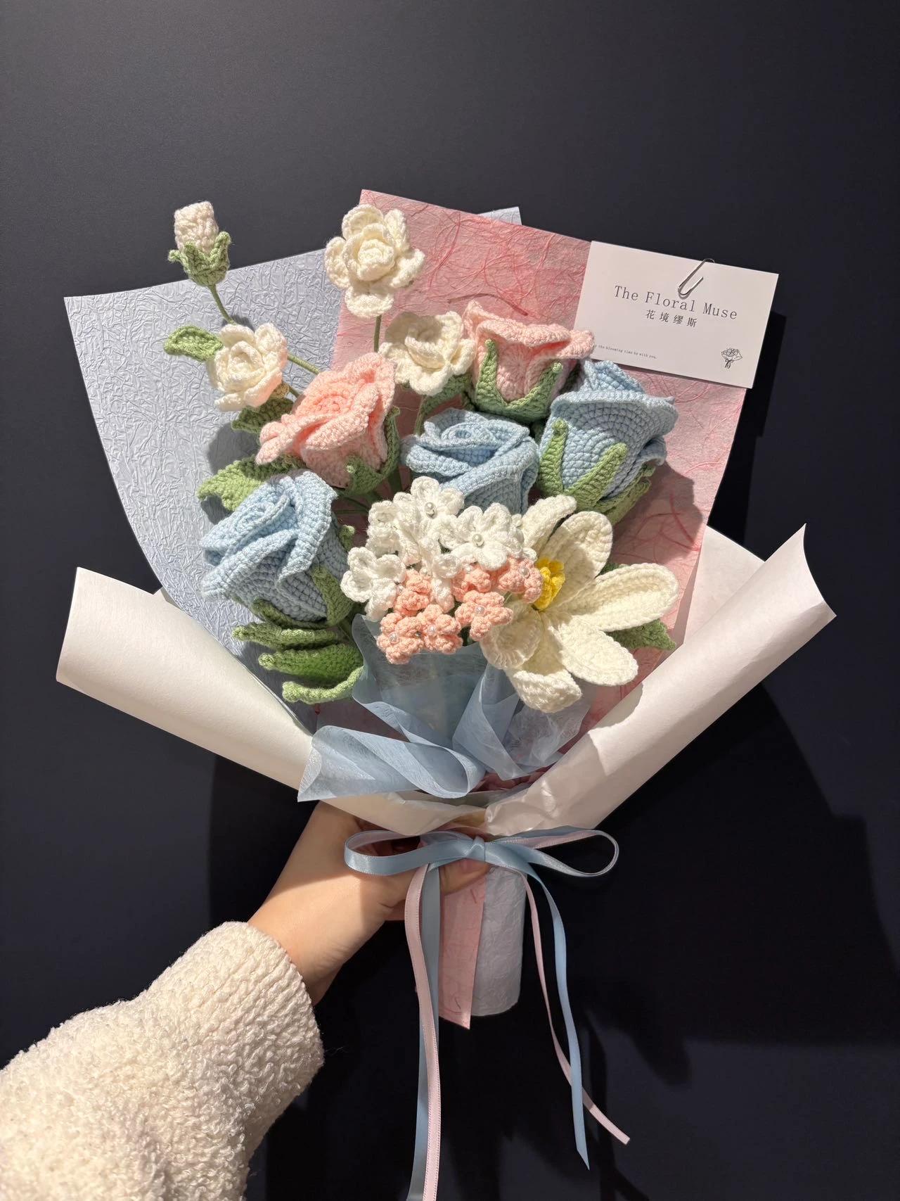 Pastel Stitch Bouquet — crochet arrangement by The Floral Muse, Leeds