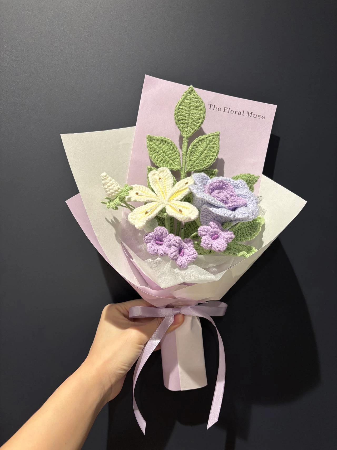 Lilac Dreamcatcher — crochet arrangement by The Floral Muse, Leeds