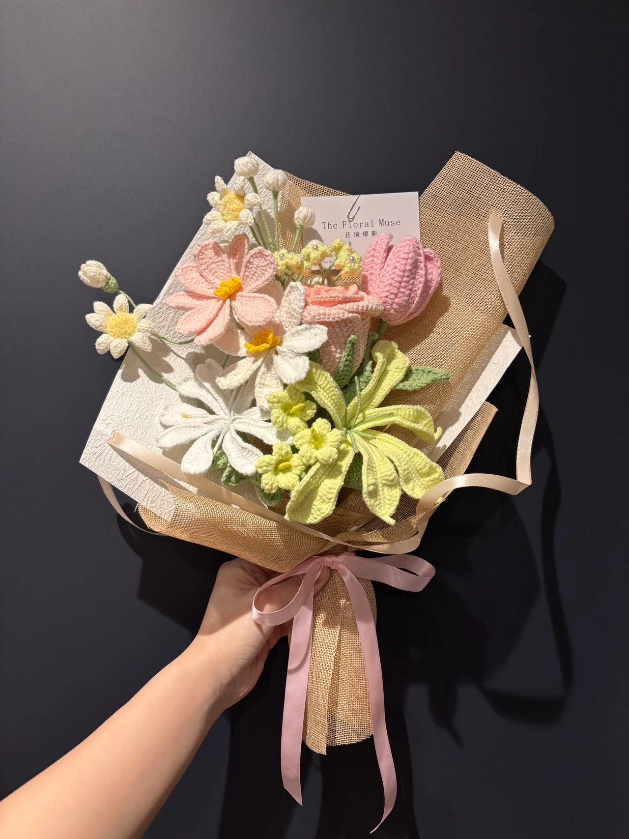 Stitched Garden Party — crochet arrangement by The Floral Muse, Leeds