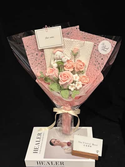 Hand-crocheted flower arrangement by The Floral Muse, Leeds florist